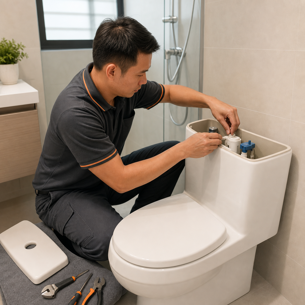 Clearing a choked toilet